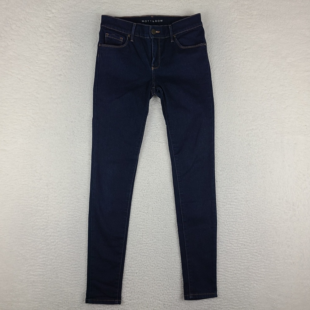 Mott & Bow Jeans‎ Womens 27x30 Blue Mid Rise Skinny Dark Wash Denim